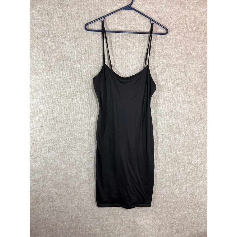 Popular 21 Mini Dress Womens Large Black Spaghetti Strap Bodycon Clubwear